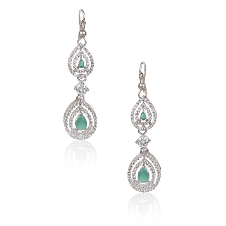 FINE ZIRCON TEAR DROP EARRING