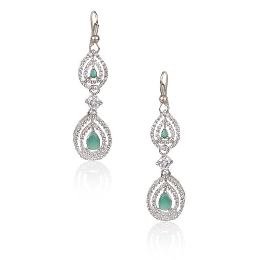 FINE ZIRCON TEAR DROP EARRING