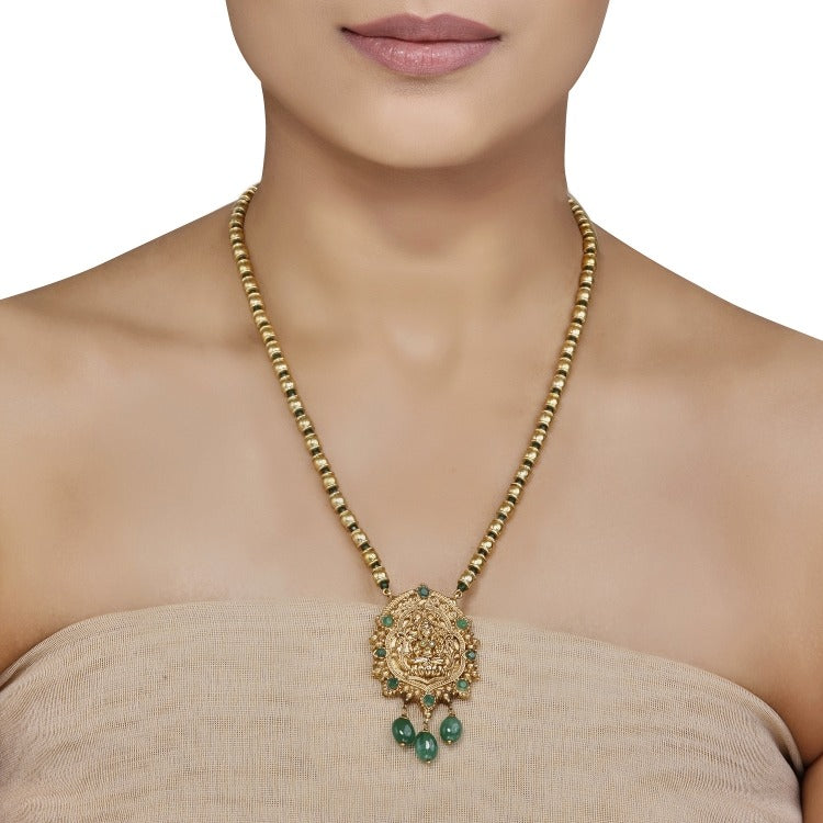 Green Onyx Lakshmi Pendant