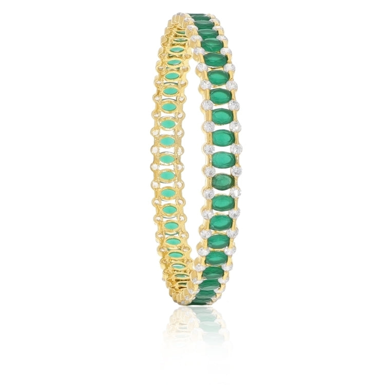 STUDDED GREEN ONYX BANGLE