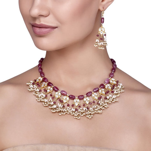 KUNDAN PEARL RUBY SET
