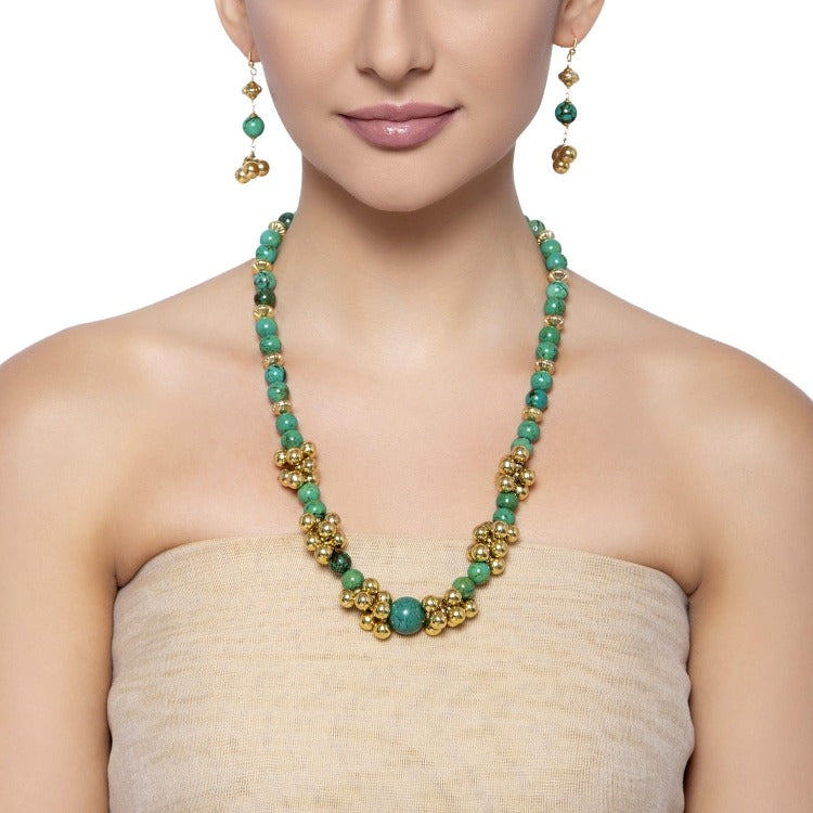 GOLDEN GHUNGROO TURQUOISE SET