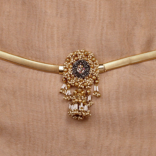 KUNDAN WHITE PEARL BELT