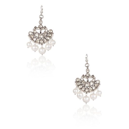 KUNDAN PEARL CHANDBALI EARRING