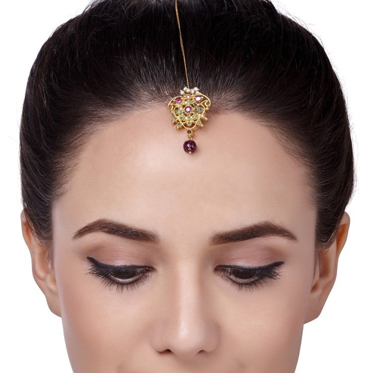 VICTORIAN GREEN ONYX TEARDROP TIKKA