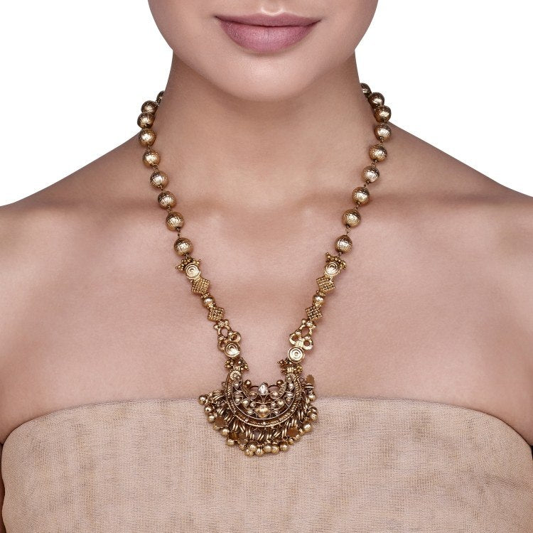 KUNDAN CHAND GHUNGROO NECKLACE