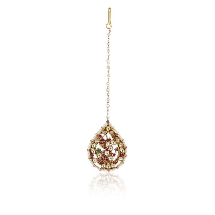 KUNDAN PEARL TEARDROP TIKKA
