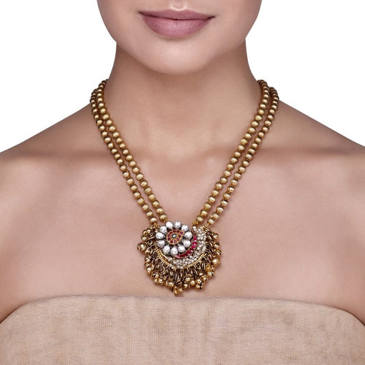 KUNDAN RUBY CHAND NECKLACE