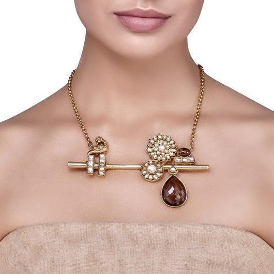 Kundan Ruby Bansuri Necklace