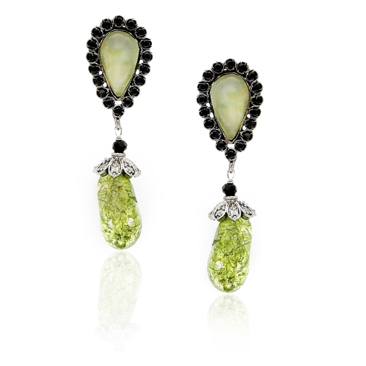 BLUE IOLITE PERIDOT DROP EARRINGS