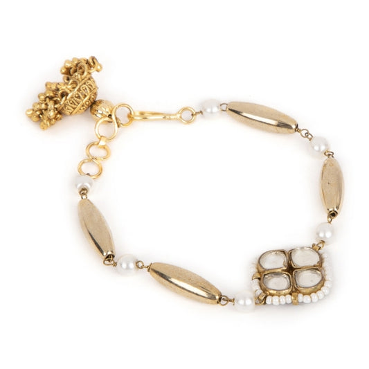 KUNDAN GOLDEN BEADS RAKHI