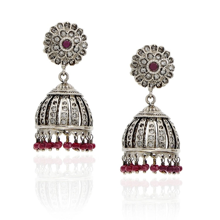 STUDDED ZIRCON JHUMKI EARRINGS