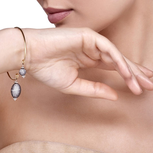 Zircon Golden Twist Bangle