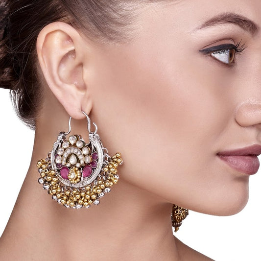 KUNDAN RUBY GHUNGROO EARRING