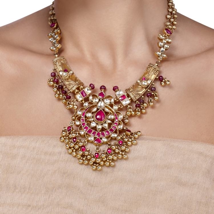 KUNDAN RUBY GOLD SET