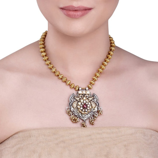 KUNDAN PALMETTE PENDANT NECKLACE