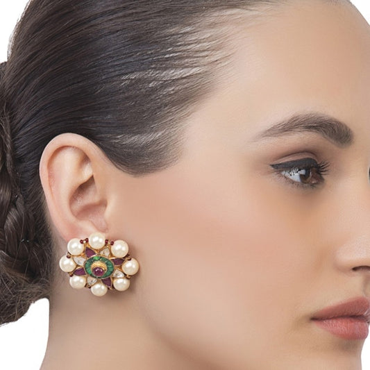 KUNDAN PEARL STUD