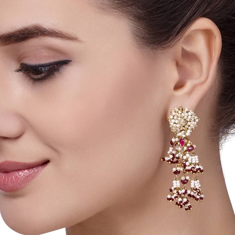 KUNDAN RUBY PEARL SET