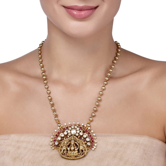 KUNDAN RUBY TEMPLE NECKLACE