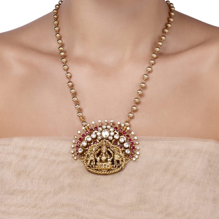KUNDAN RUBY TEMPLE NECKLACE