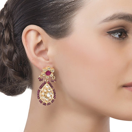 KUNDAN FLOWER DROP EARRING