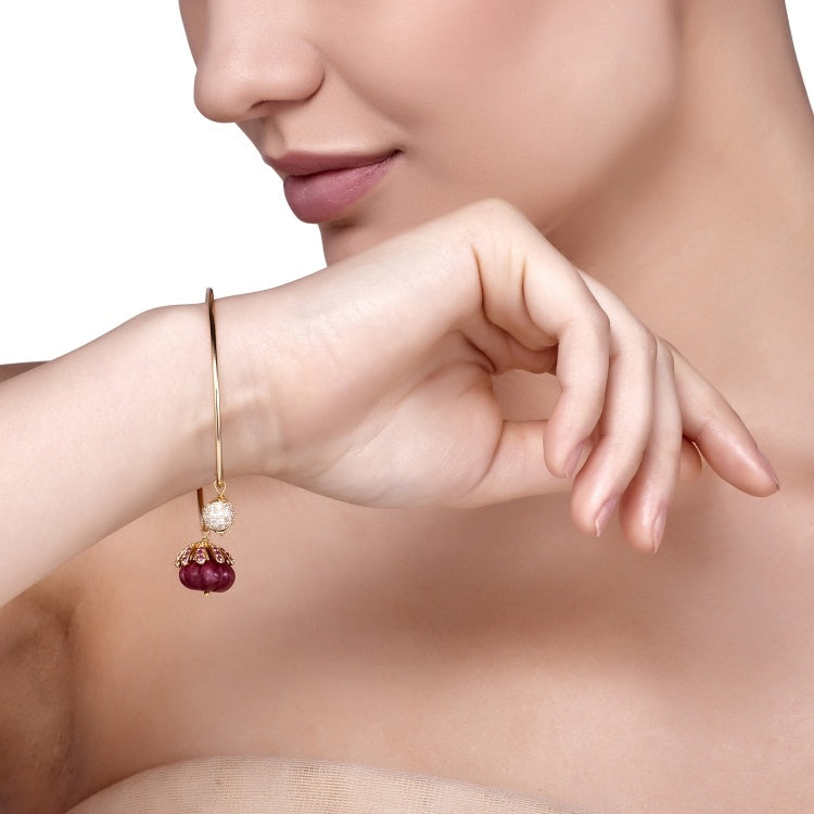Zircon Ruby Twisted Bangle