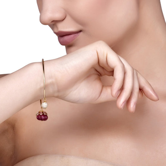 Zircon Ruby Twisted Bangle