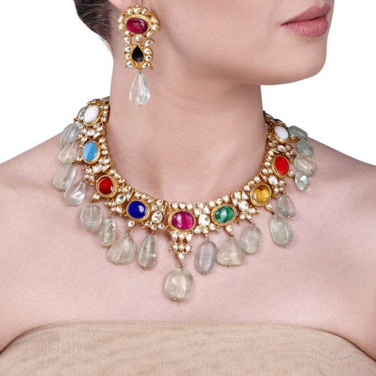 Navarattan Kundan Necklace Set