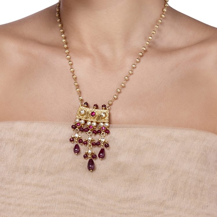 KUNDAN RUBY TEARDROP SET
