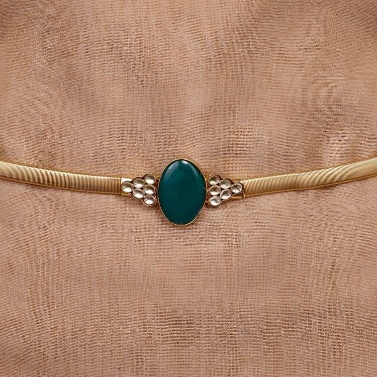 GREEN KUNDAN BELT