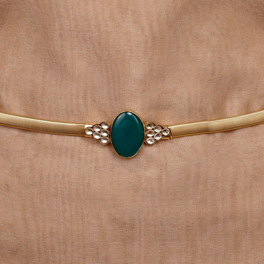 GREEN KUNDAN BELT