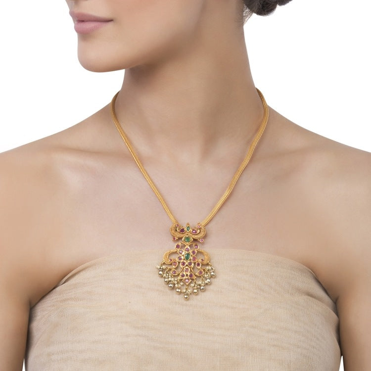 GOLD PEACOCK PENDANT