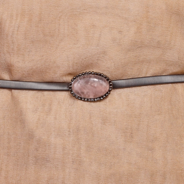 ROSE QUARTZ SILVER BELT