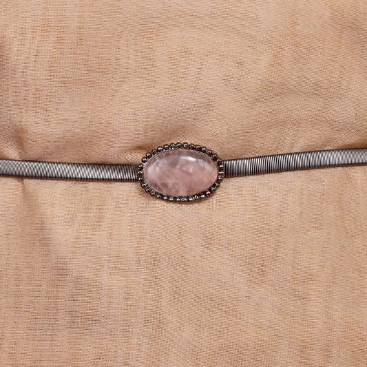 ROSE QUARTZ SILVER BELT