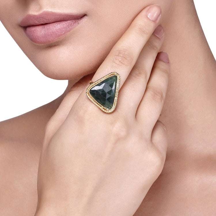Green Triangle Ring