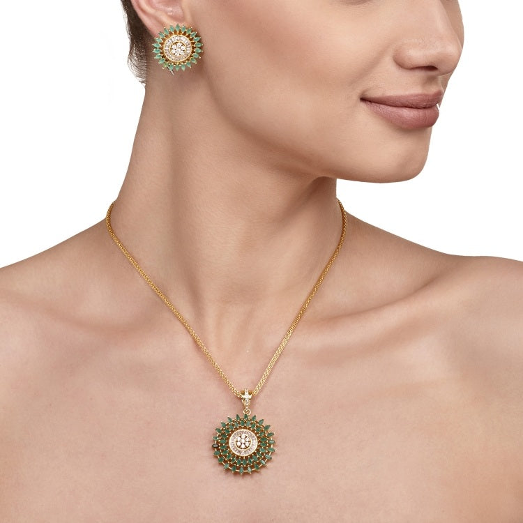 GREEN ONYX ZIRCON SET