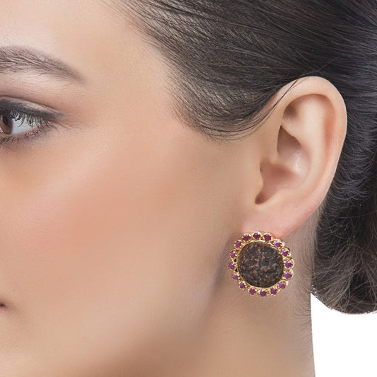 RUDRAKSHA RUBY STUD
