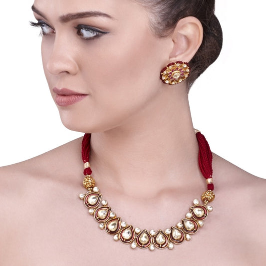 Kundan Enamel Necklace Set
