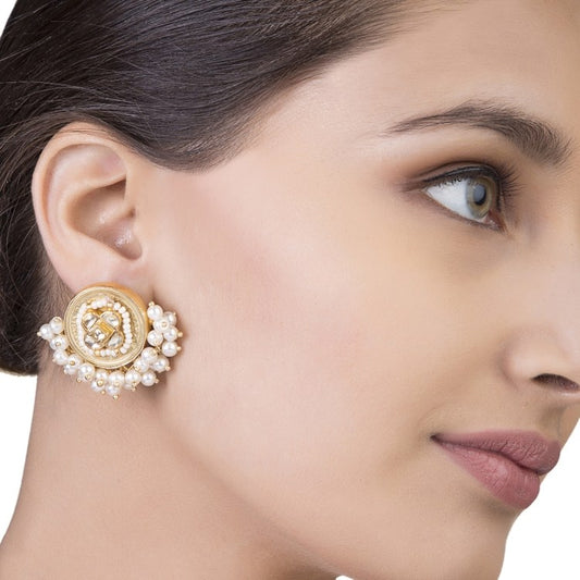 KUNDAN GOLD PEARL DROP EARRINGS