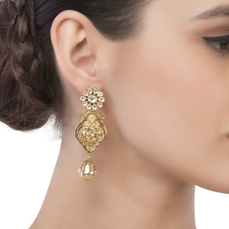 TEMPLE KUNDAN EARRING