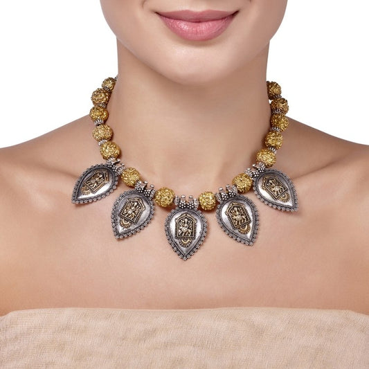 TEMPLE LEAF RUDRAKSHA NECKLACE