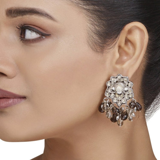 Kundan Smoky Drop Earring