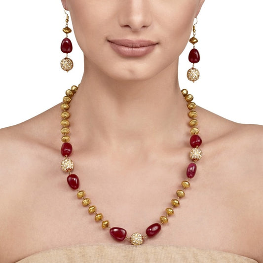 GLODEN RUBY PEARL SET