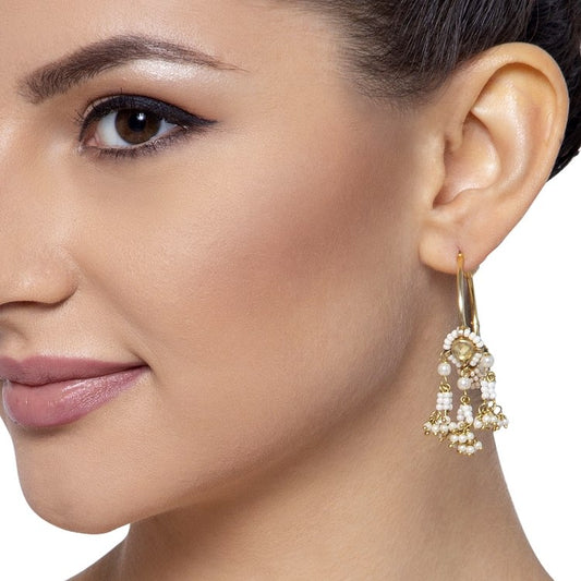 KUNDAN PEARLS BALI EARRING