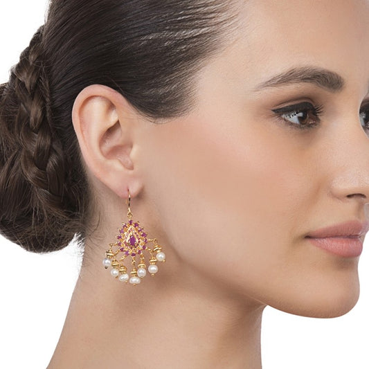 RUBY JADAU DROP EARRING