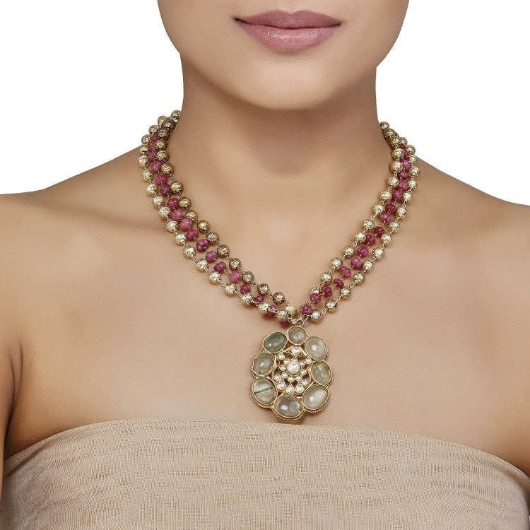 Kundan Peridot Pendant