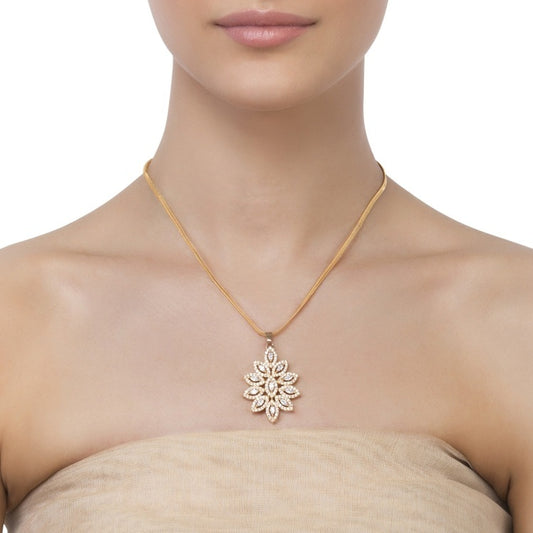 FINE ZIRCON FLOWER PENDANT