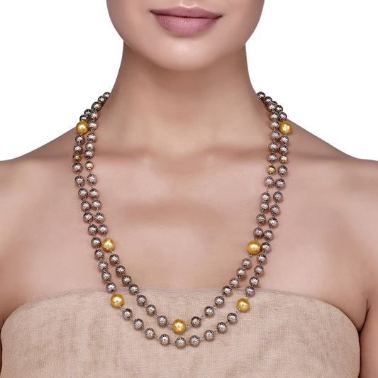 SILVER GOLDEN PEARL STRING