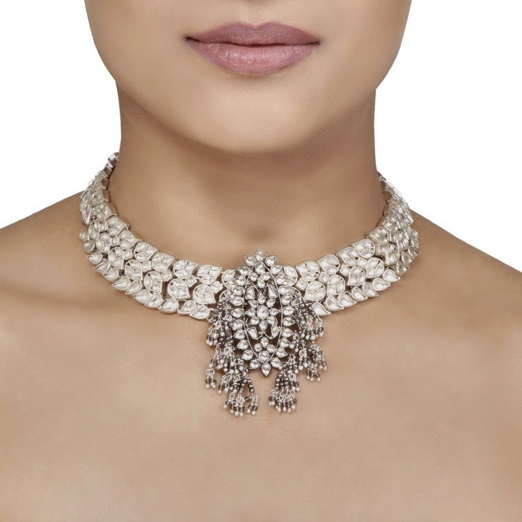 Kundan Silver Lace Choker