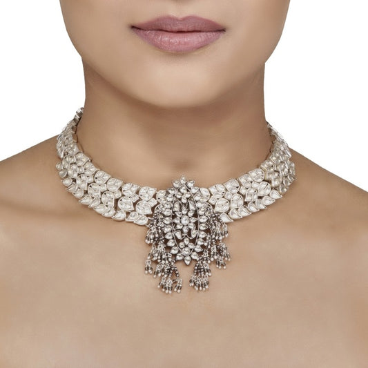 Kundan Silver Lace Choker